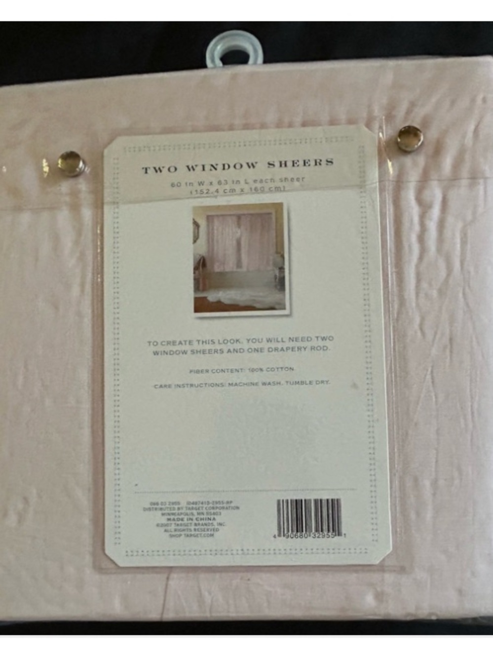Simply Shabby Chic Set of Pink Cotton Window Sheers - Picture 4 of 4